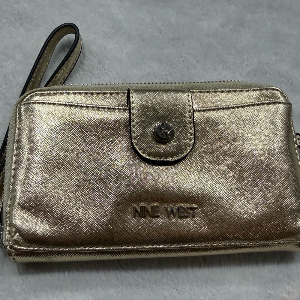 Nine West Metallic Gold Wristlet